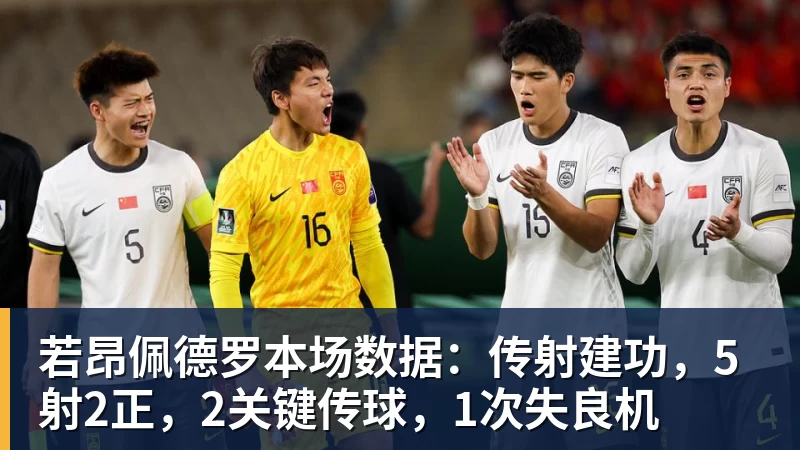 尊龙凯时若昂佩德罗本场数据：传射建功，5射2正，2关键传球，1次失良机